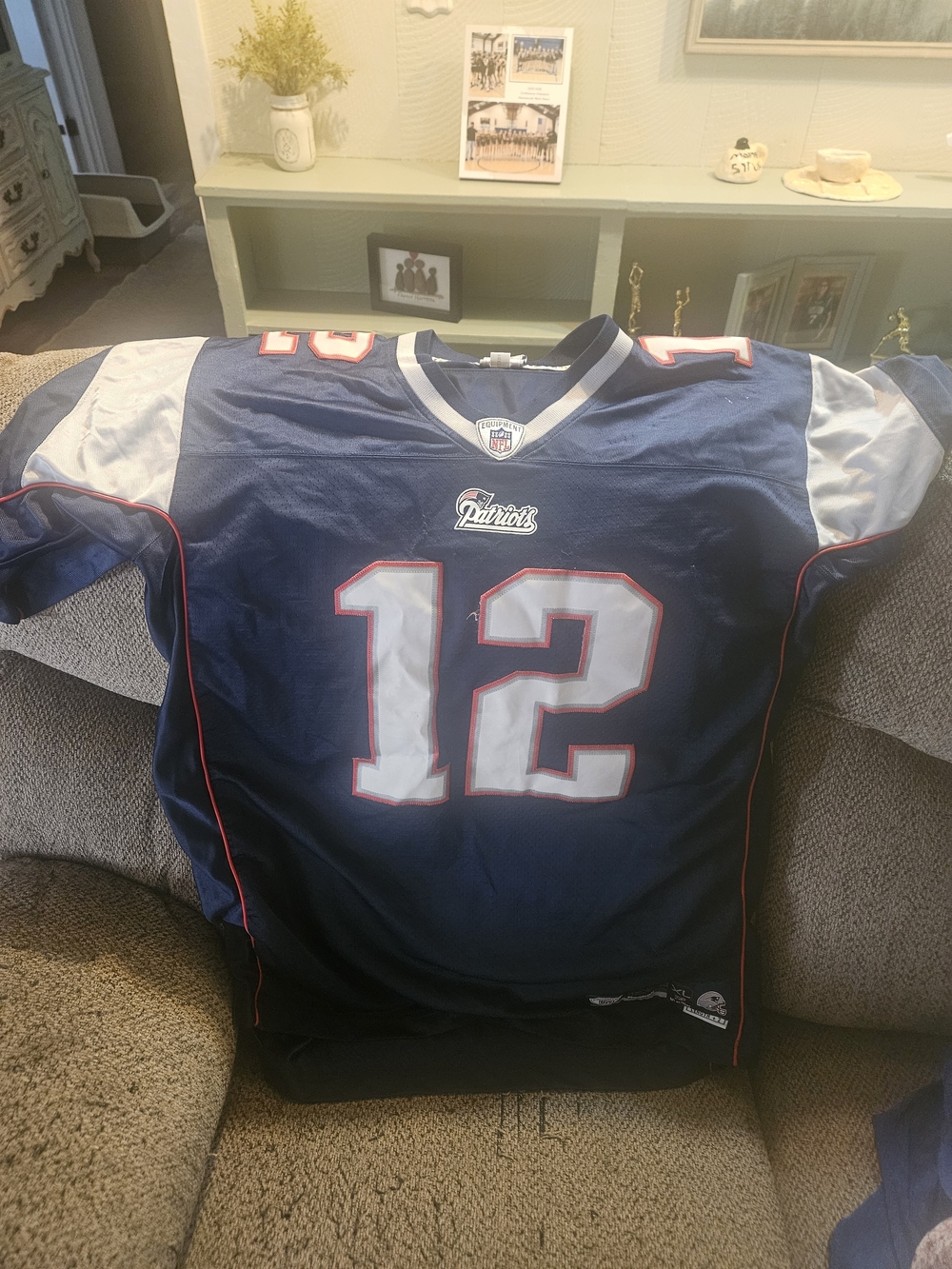 Reebok NFL On-Field Navy and White Jersey